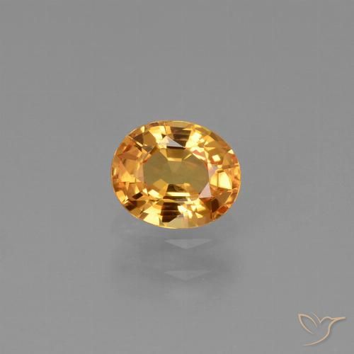 0.79ct طبيعي ذهبى-برتقالى زفير, بيضوي, قليلا جدا