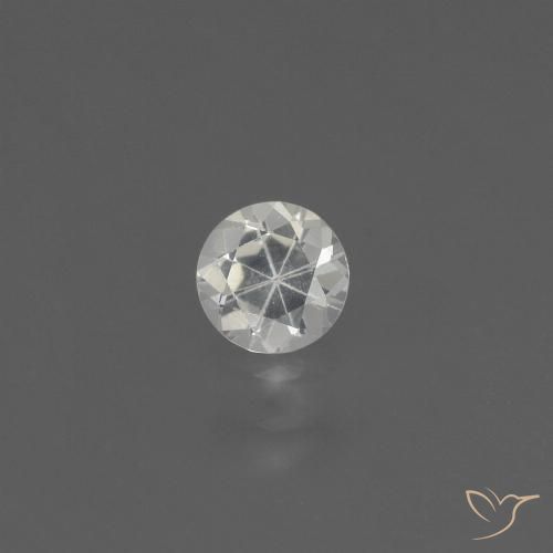 0.39ct طبيعي أبيض زفير, دائري, قليلا جدا