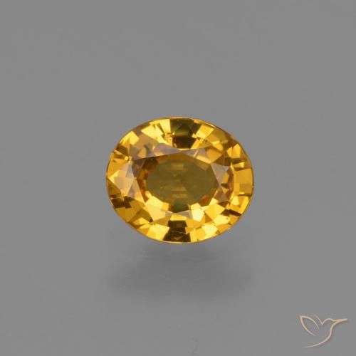 0.61ct طبيعي برتقالى ذهبى غامق زفير, بيضوي, قليلا جدا