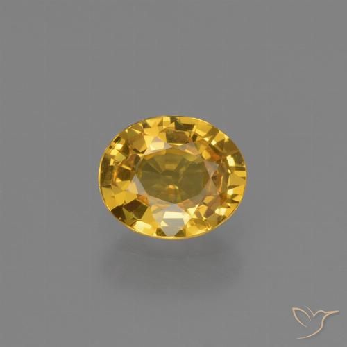 0.64ct طبيعي برتقالى ذهبى غامق زفير, بيضوي, قليلا جدا