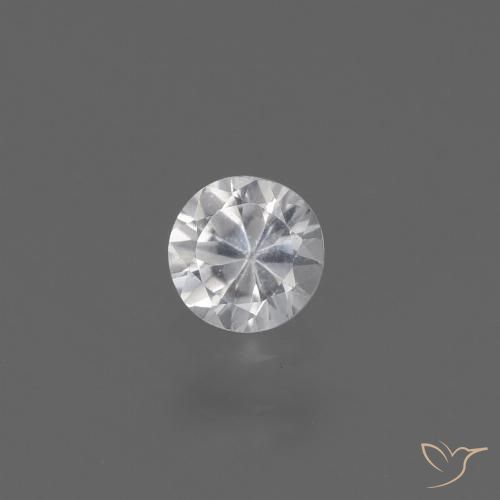 0.42ct طبيعي أبيض زفير, دائري, قليلا جدا
