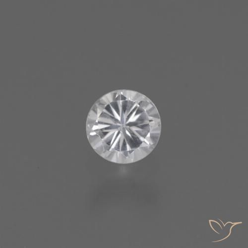 0.41ct طبيعي أبيض زفير, دائري, قليلا جدا