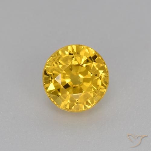 0.73ct طبيعي ذهبي زفير, دائري, قليلا جدا