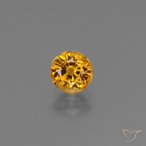0.74ct طبيعي ذهبى-برتقالى داكن زفير, دائري, قليلا جدا