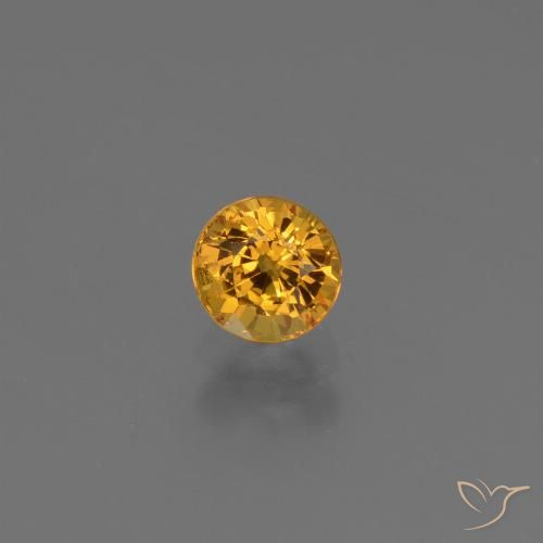0.70ct طبيعي ذهبى-برتقالى داكن زفير, دائري, قليلا جدا