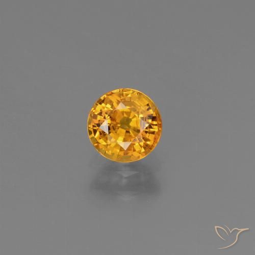 0.77ct طبيعي ذهبى-برتقالى داكن زفير, دائري, قليلا جدا