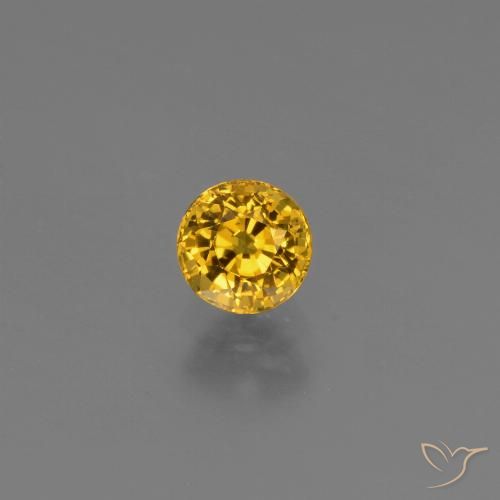 0.65ct طبيعي ذهبي زفير, دائري, VVS-VS