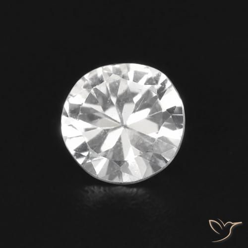 0.38ct طبيعي أبيض زفير, دائري, قليلا جدا
