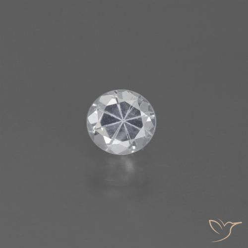 0.44ct طبيعي أبيض زفير, دائري, قليلا جدا