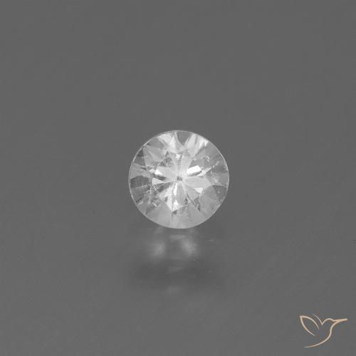 0.43ct طبيعي أبيض زفير, دائري, قليلا جدا