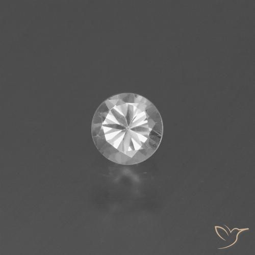 0.43ct طبيعي أبيض زفير, دائري, قليلا جدا