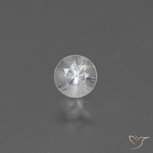 0.43ct طبيعي أبيض زفير, دائري, قليلا جدا