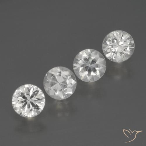1.70ctw طبيعي أبيض زفير, دائري, قليلا جدا