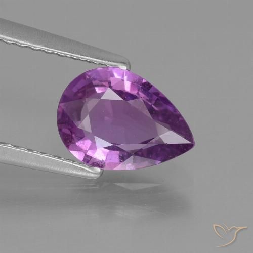 1.42ct طبيعي بنفسجى متوسط زفير, شكل الكمثرى, قليلا جدا