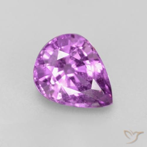 0.98ct طبيعي أرجوانى متوسط زفير, شكل الكمثرى, قليلا جدا