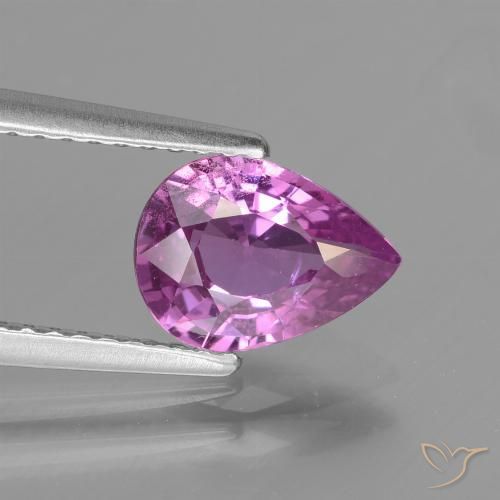 1.48ct طبيعي أرجوانى وردى كثيف زفير, شكل الكمثرى, قليلا جدا