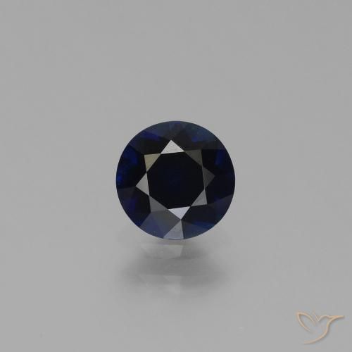 0.73ct طبيعي أزرق غامق زفير, دائري, VVS-VS