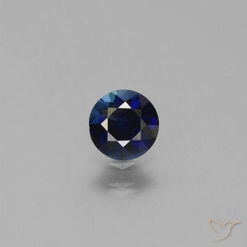 0.52ct طبيعي ازرق غامق زفير, دائري, قليلا جدا