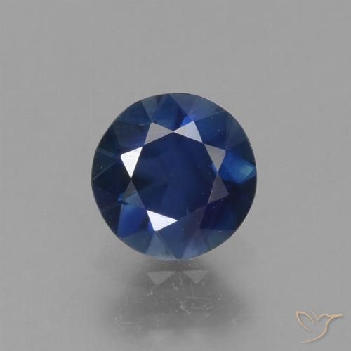 0.77ct طبيعي أزرق غامق زفير, دائري, قليلا جدا