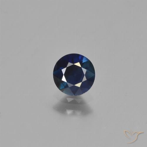 0.65ct طبيعي أزرق غامق زفير, دائري, قليلا جدا