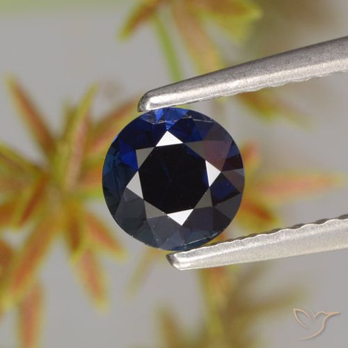 0.59ct طبيعي ازرق غامق زفير, دائري, VVS