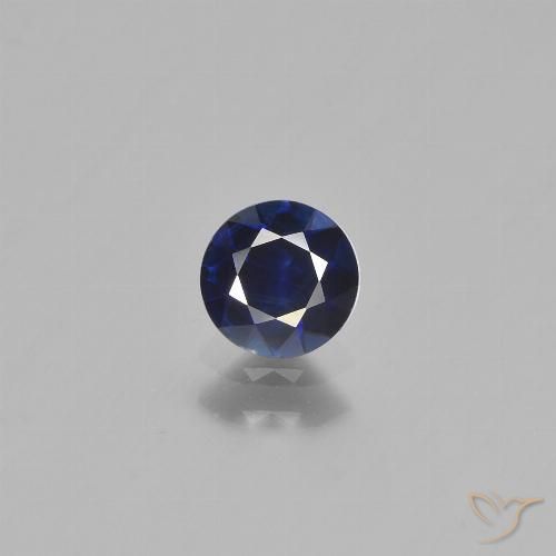 0.66ct طبيعي أزرق غامق زفير, دائري, قليلا جدا