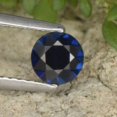 0.63ct طبيعي ازرق غامق زفير, دائري, VVS