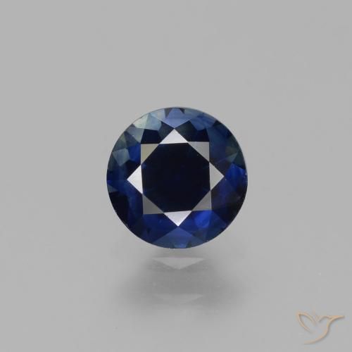 0.78ct طبيعي أزرق غامق زفير, دائري, VVS