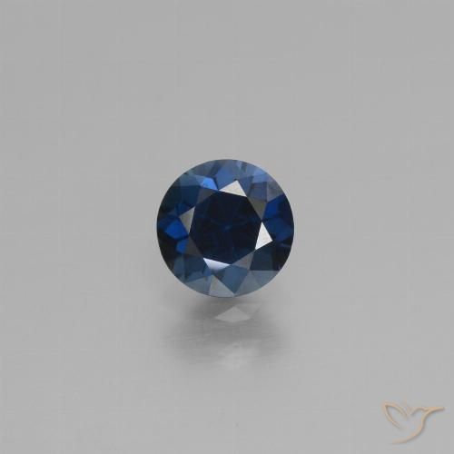 0.79ct طبيعي أزرق الشفق زفير, دائري, قليلا جدا