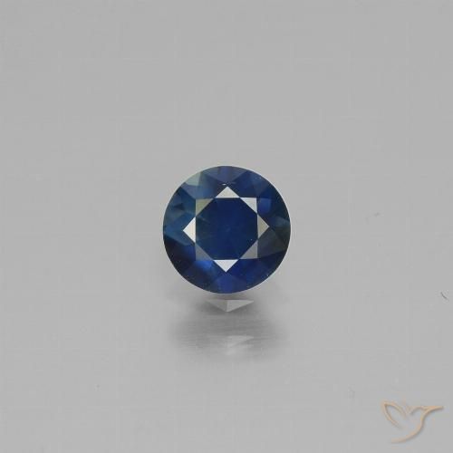 0.62ct طبيعي أزرق غامق زفير, دائري, قليلا جدا