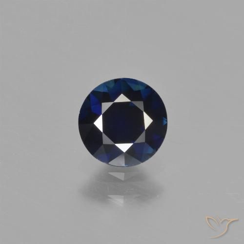 0.76ct طبيعي ازرق غامق زفير, دائري, VVS-VS