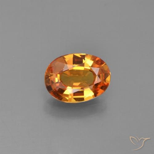 1.15ct طبيعي برتقالى غامق زفير, بيضوي, قليلا جدا
