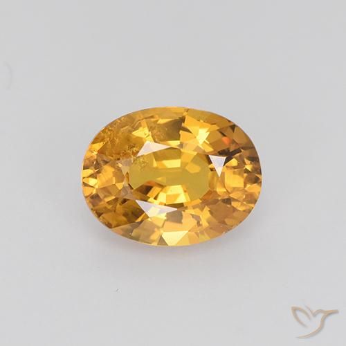 1.53ct طبيعي ذهبى-برتقالى داكن زفير, بيضوي, قليلا جدا