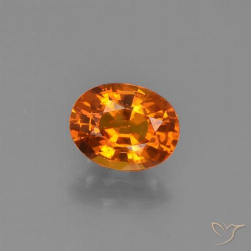 1.69ct طبيعي برتقالى داكن-متوسط زفير, بيضوي, VS-SI