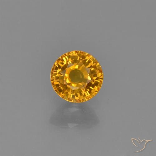 0.59ct طبيعي ذهبى-برتقالى داكن زفير, دائري, VVS