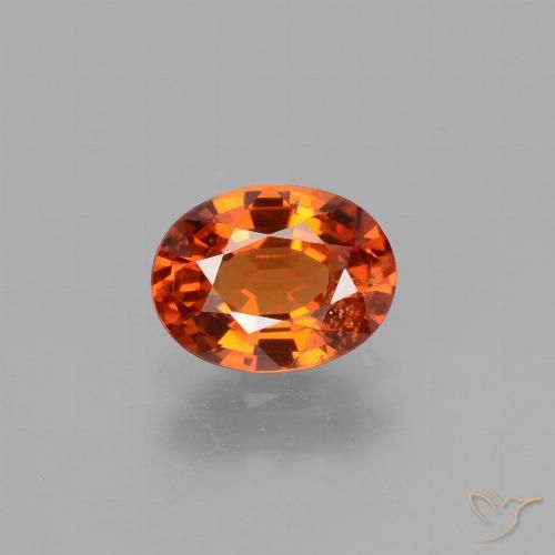 1.54ct طبيعي برتقالى نارى زفير, بيضوي, قليلا جدا