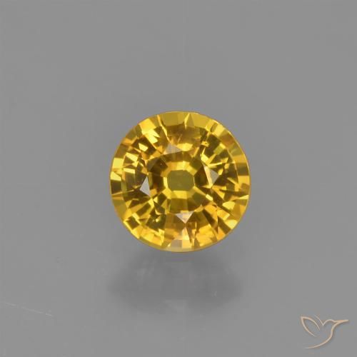 0.67ct طبيعي ذهبي زفير, دائري, VVS-VS