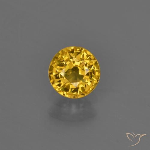 0.67ct طبيعي ذهبي زفير, دائري, VVS