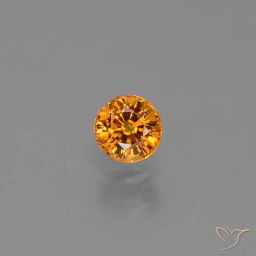 0.67ct طبيعي برتقالى كثيف زفير, دائري, VVS-VS