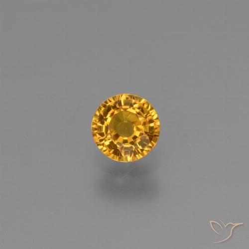 0.61ct طبيعي ذهبى-برتقالى زفير, دائري, VVS-VS
