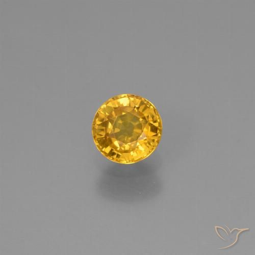 0.64ct طبيعي ذهبي زفير, دائري, VVS-VS