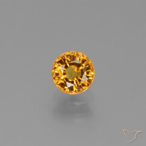0.90ct طبيعي ذهبى-برتقالى غامق زفير, دائري, VVS-VS