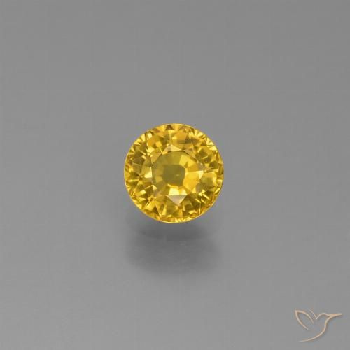 0.68ct طبيعي ذهبي زفير, دائري, VVS-VS