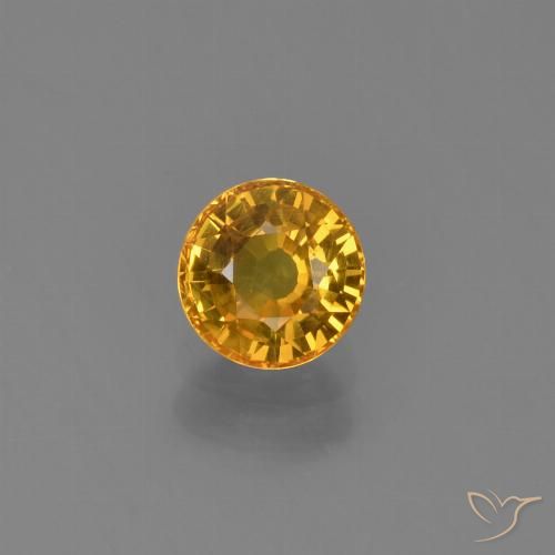 0.70ct طبيعي برتقالى ذهبى غامق زفير, دائري, VVS-VS