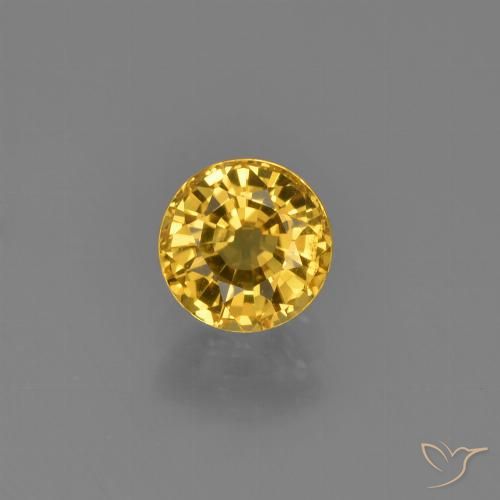 0.79ct طبيعي ذهبي زفير, دائري, VVS-VS