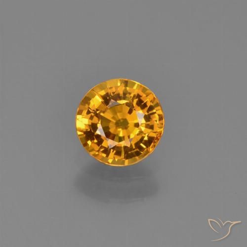 0.70ct طبيعي ذهبى-برتقالى غامق زفير, دائري, VVS-VS