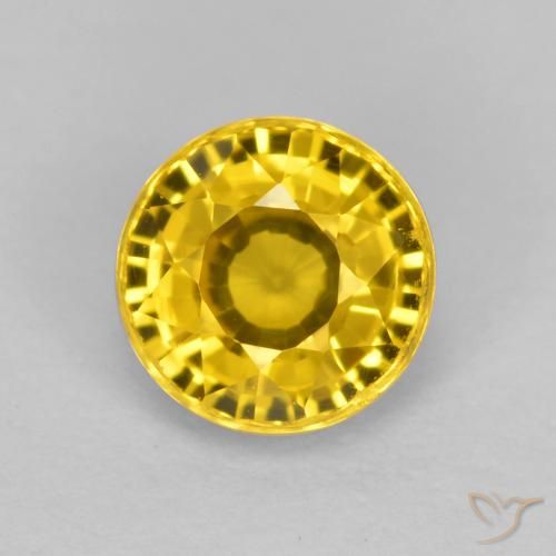 0.72ct طبيعي ذهبي زفير, دائري, VVS-VS