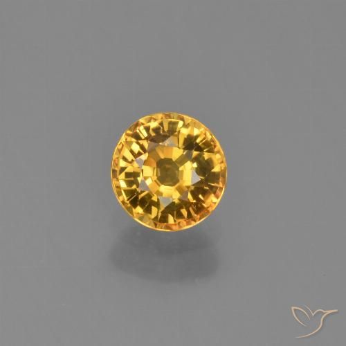 0.62ct طبيعي برتقالى ذهبى غامق زفير, دائري, VVS-VS