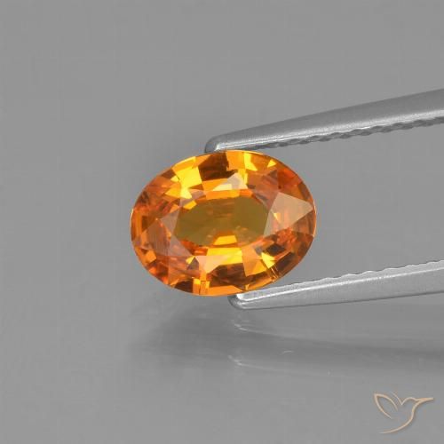 1.05ct طبيعي برتقالى غامق زفير, بيضوي, VVS-VS