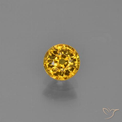 0.65ct طبيعي ذهبي زفير, دائري, VVS-VS